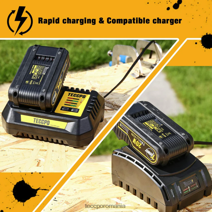 TECCPO Baterie reîncărcabilă litiu-ion 20/18v max 2.0ah pentru toate sculele electrice fără fir de 20/18v - zpk18hs2000 VF0BR66 accesorii