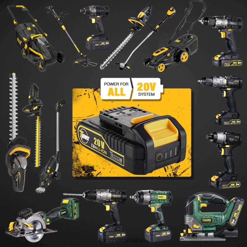 TECCPO Baterie reîncărcabilă litiu-ion 20/18v max 2.0ah pentru toate sculele electrice fără fir de 20/18v - zpk18hs2000 VF0BR66 accesorii