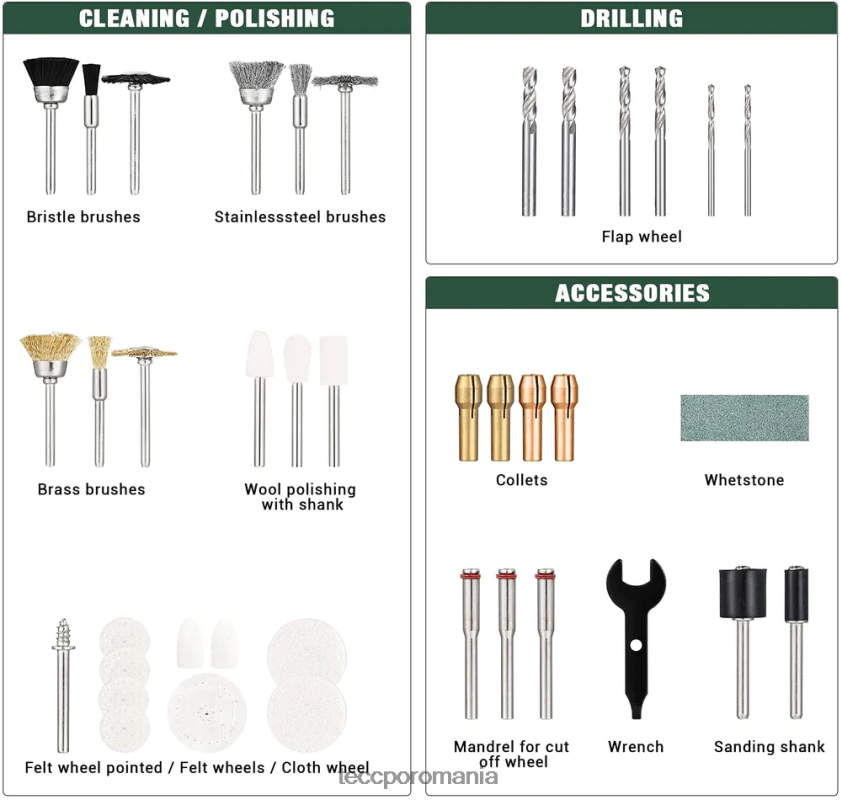 TECCPO set de accesorii pentru scule rotative VF0BR44 accesorii