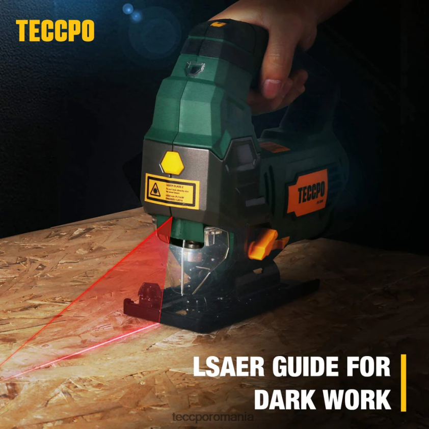 TECCPO Fierăstrău alternativ cu cablu de 6,5 amperi, 3000 spm, cu ghidaj laser VF0BR21 prelucrarea lemnului