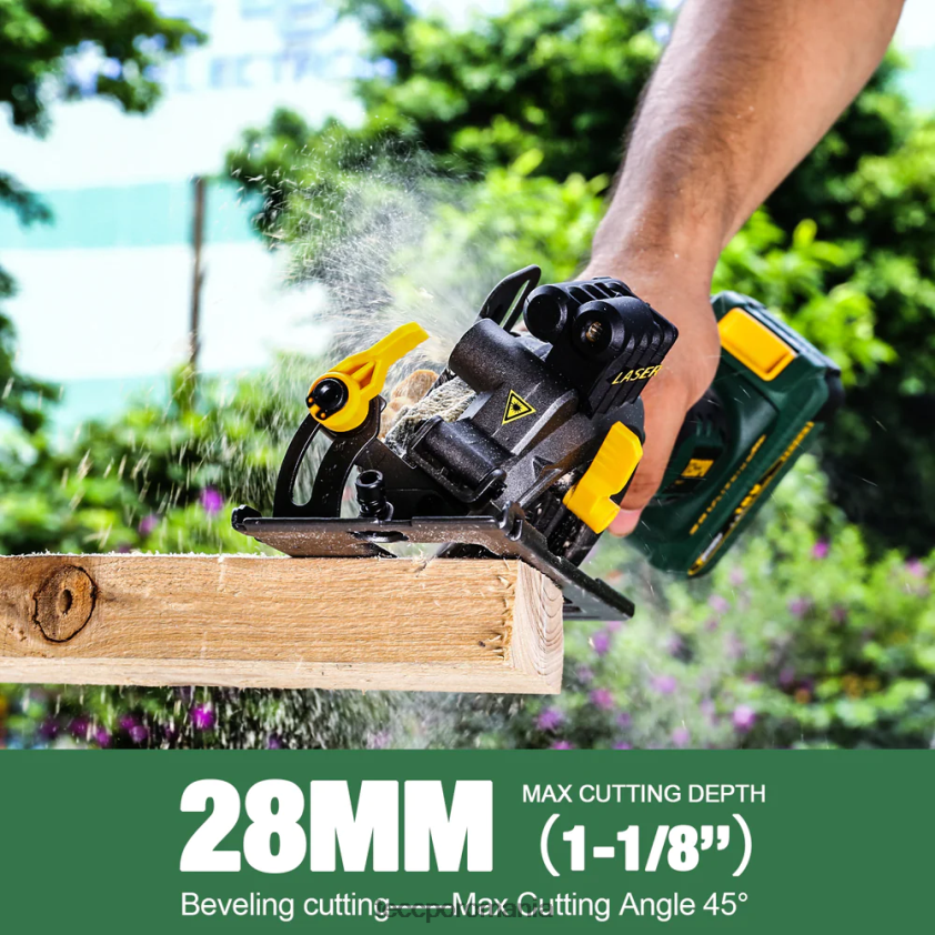 TECCPO ferăstrău circular fără fir 20v 4-1/2\" 4500rpm ferăstrău circular compact cu laser VF0BR16 prelucrarea lemnului